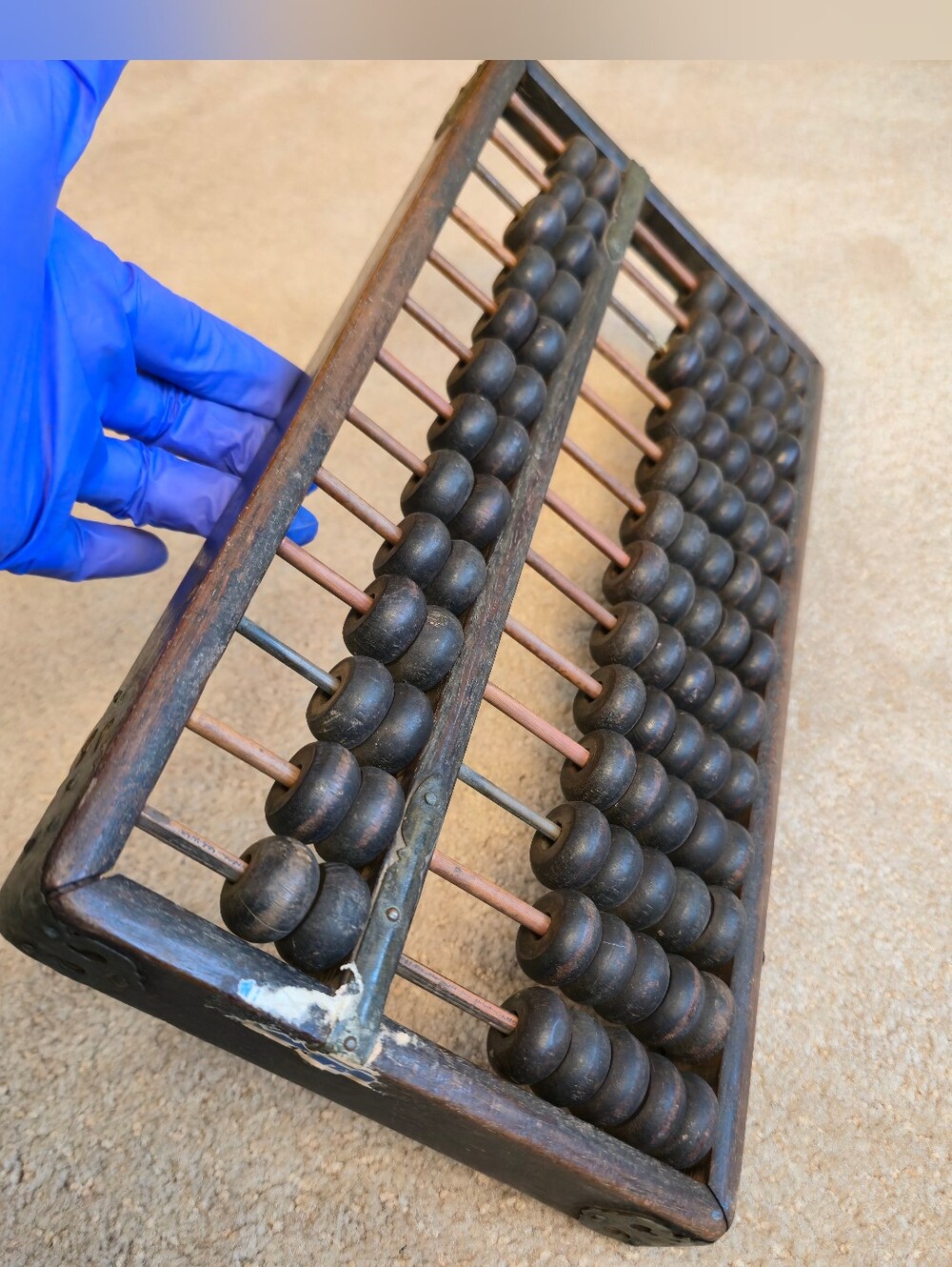 Vintage Chinese Wood Abacus Suanpan 13-Rod 2:5 Bead Configuration - Picture 7 of 8